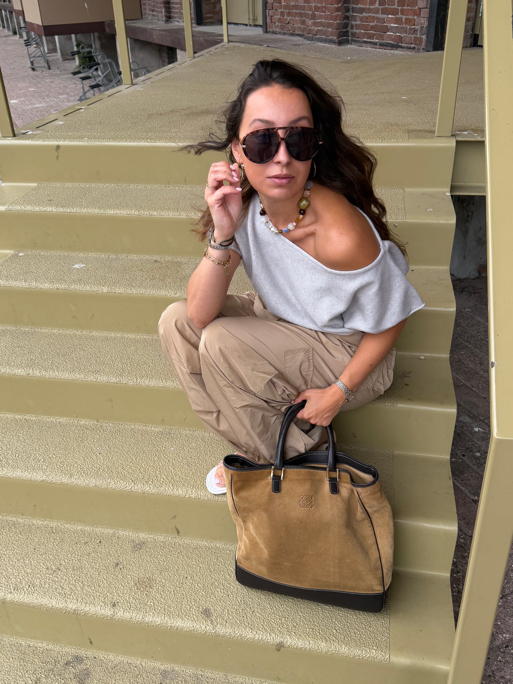 Loewe - Anagram suede tote