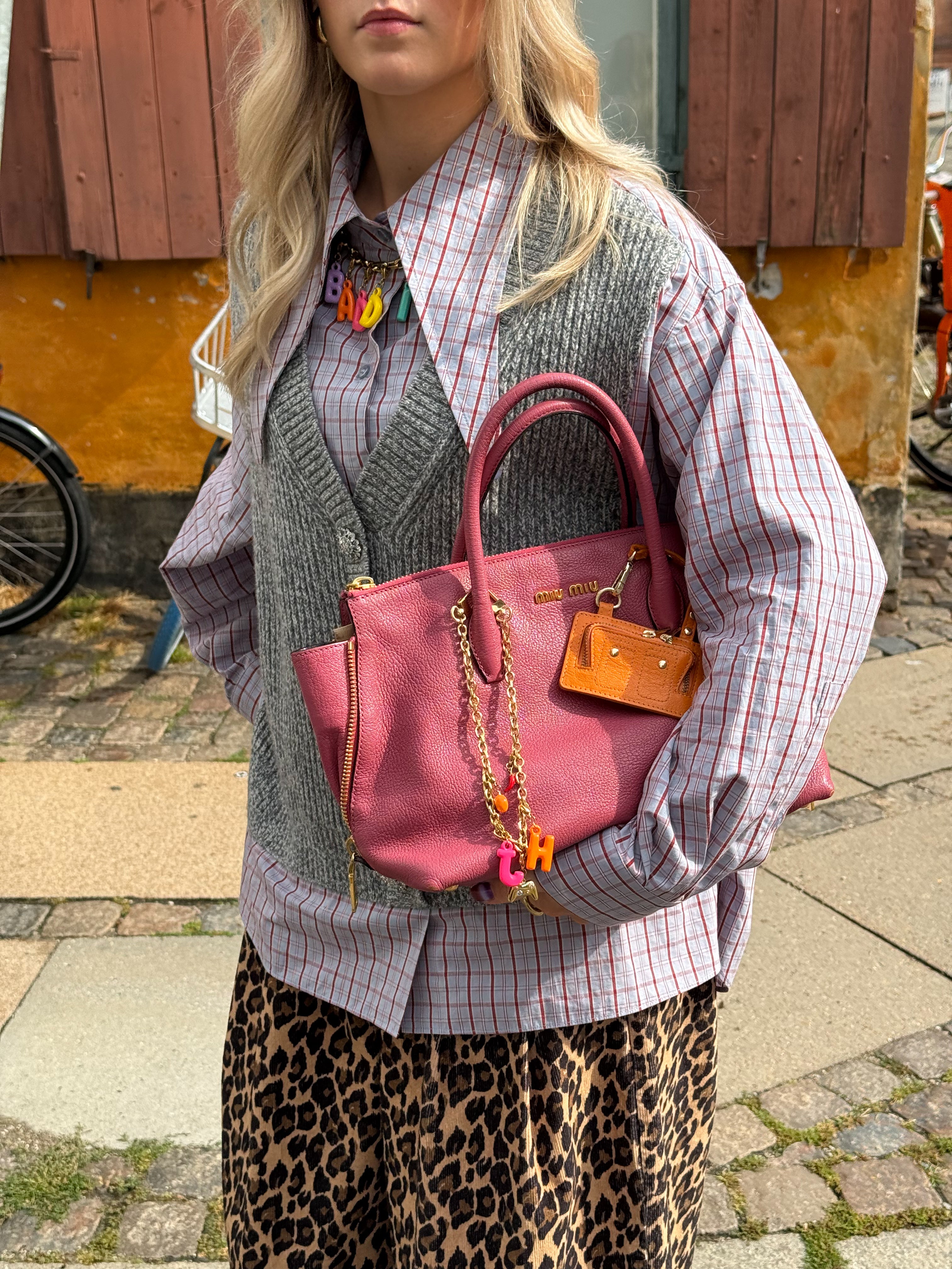 miu miu MADRAS 2WAY ハンドバッグ　ショルダーバッグ　ピンク Miu Miu - Madras pink 2 way – Be Vintage Club